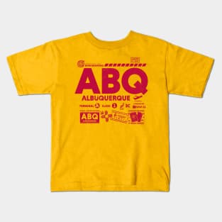 Vintage Albuquerque ABQ Airport Code Travel Day Retro Travel Tag New Mexico Kids T-Shirt